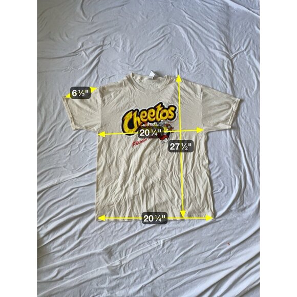 Cheetos Flamin Hot Graphic Tee By Fruit Of The Loom Large 100% Cotton Cream Whit - Picture 7 of 7